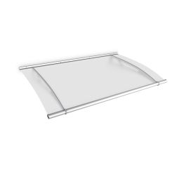 gutta Pultvordak PT-L roestvrij staal, wit-geslepen Dak 150 cm tot 270 cm breed, roestvrijstalen mat frame met wit gesatineerd acrylglas