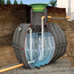 GRAF Ronde opvoertank Retentieregenwatertan Inclusief retentie-set, verschillende maten