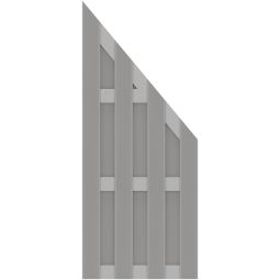 TraumGarten Schutting JUMBO WPC Alu-Design Aansluiting Grijs Zichtscherm Lamellenomheining Strijkvrije schutting, horizontaal en verticaal monteerbaar, 74x179 op 90 cm