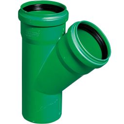 Wellker KG 2000 vertakking DN 110/110 afvoerbuis 45°-verbindingsstuk onder hoek, voor KG-systeem PVC - SN 10 en SN 16