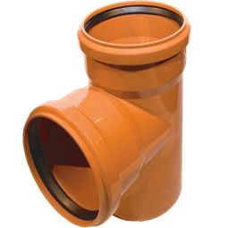 Wellker KG-vertakking buis DN 250/110 afvoerbuis Hellingshoek van 87°, voor KG-systeem PVC - Coex SN 4