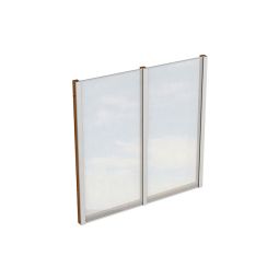 Skan Holz zijwand polycarbonaat vrijstaand noten verschillende maten, polycarbonaat met houten frame