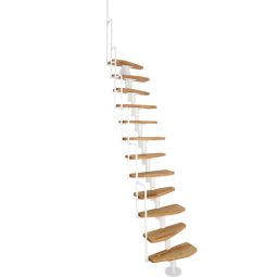 Minka Middenboom trap Monaco wit Ruimtespaartrap Treden uit beuk, incl. stalen trapleuning, tot geschosshoogte 294 cm