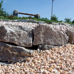 Muurstenen natuursteen tuinmuur schelpcalciet bruin-grijs gespleten, 8-15/15-25/30-50 cm