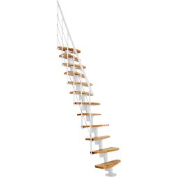 Minka middenboomtrap Nizza wit ruimtespaartrap Gebogen trappen, tot geschosshoogte 293 cm
