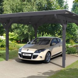 Skan Holz Enkele carport Odenwald Leisteengrijs Onderstand verschillende maten, lijmhout (fijnspar), poststerkte 12x12 cm