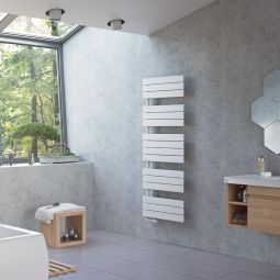 Ximax badradiator P2-Open met 5 cm aansluiting wit RAL 9003 Designradiator met open zijkant – verwarmt het bad efficiënt en warmt handdoeken comfortabel op
