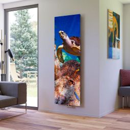 Ximax Ruimteverwarmer Design Radiator P1 Plan Print Schildpad verticaal Elegante designradiator met 50 mm middenaansluiting, gladde bedruckte voorkant met een in zee zwemmende schildpad