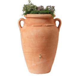GRAF Regenton Antiek Amfoor met geïntegreerde plantenschaal, terracotta Regentonnen verschillende uitvoeringen