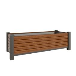 TraumGarten SYSTEM Rhombus Alu 4-Eck plantenbak met inzet, Bamboe Tijdloos design gecombineerd met hoogwaardige verwerking, L/B/H: 129,5x52x40 cm