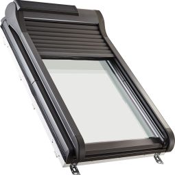 Roto buitenrolluiken Designo ZRO S R4R7 zonne Funk met Easy Charge laadsfunctie, incl. radio-wandzender