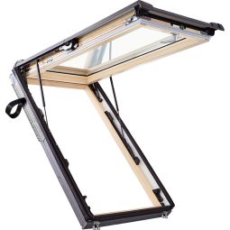 Roto Dakraam Designo R88G H2SA Veiligheidstrap Premium Verglazing Houten Raam 2-voudig veiligheidsglas en warmte-isolatieglas, geluidsisolatielasse 3, hitteprotectiecoating