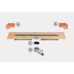 Schlüter-KERDI-LINE F 40 douchegoot V4A roestvrijstaal geringe inbouwhoogte, uit duurzaam V4A roestvrijstaal