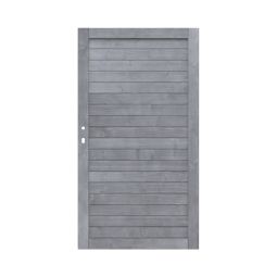 TraumGarten schutting NEO DESIGN Hout Poort Grijs Afmeting 98×179 cm, frame 40×88 mm, groef-spie lamellen 95×15 mm, stabilisering door diagonale verstijving, DIN rechts/links monteerbaar