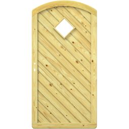 TraumGarten schutting GADA hout poort met ronde boog, slotboringen en raam massief, fijnvertakt grenenhouta (kdi), hoge stabiliteit, 98x179 (193) cm