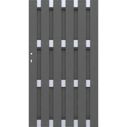 TraumGarten schutting JUMBO houtcomposiet aluminium-design poort Antraciet/Alu Metalen frame, JUMBO-WPC-latten & aluminium-designprofiel, 98x180 cm, DIN links/rechts monteerbaar, incl. beslag set