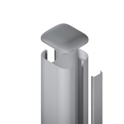 TraumGarten schutting SYSTEEM steekpalen Basic oppluggen Zilver Aluminium paal om op te schroeven met beugel, afstandshoudertjes en afdekking – 105/192,5 cm, 3 kleuren