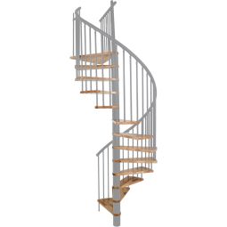Minka Spiltrap Spiral Effect grijs Wendeltrrap incl. Aluminium leuning, verschillende breedten