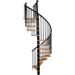 Minka spiltrap Spiral Effect zwart wendeltrap incl. aluminium leuning, verschillende breedtes
