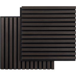 FibroTech akoestische panelen SQUARE Smoked Oak - Raucheiche geluidisolerende wand- en plafondpanelen, 520x520x22 mm, 1 verpakking = 2 stuks