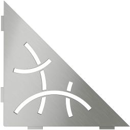 Schlüter-SHELF-E-S1 MBW CURVE Roestvrijstaal V2A geborsteld driehoekig reservoir, 210x210 mm