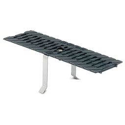 BIRCOplus gietrooster 0,5 m voor afvoergoot NW100, zwart-onderdompelingslakvernis, schroefbevestiging