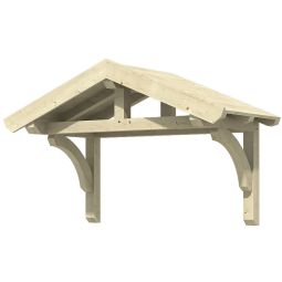 Skan Holz afdak Stettin dak Natur Lessenaarsdak van massief Noord-Europees grenenhout, overdekte oppervlakte 180x80 cm, met stevige pen-en-gat verbindingen