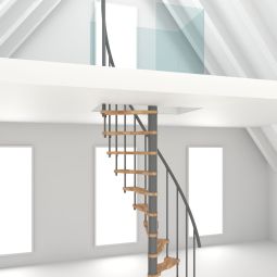 Minka spiltrap Suono Smart beuk grijs wendeltrap incl. metalen leuning