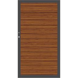 TraumGarten Schutting SYSTEM ALU XL Poort Bamboe/Antraciet Aluminiumraam 66x40 mm, XL-aluminiumprofiel, 98x180 cm, stabiel, onderhoudsarm, DIN rechts/links, inclusief beslag & slot
