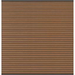 TraumGarten Schutting SYSTEM NEO PLATINUM Hekset teak-bruin WPC-hekwerk met 12 ommantelde profielen (15x2 cm), UV-bestendig, verkortbaar, met aluminium afwerkingslijsten