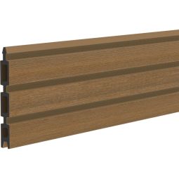TraumGarten schutting SYSTEEM NEO PLATINUM Enkel profiel teakhout-bruin WPC-enkelprofiel 15x2 cm, lengte 178,3 cm – omhuld, inkortbaar, UV-bestendig, ideaal voor tuinafscheiding zelfbouw