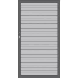 TraumGarten schutting SYSTEEM RUITPATROON Poort Zilver Aluminium frame 66x40 mm, ruitprofielen, 98x180 cm, stabiel, onderhoudsarm, DIN rechts of links, incl. beslag set