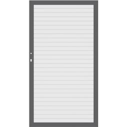 TraumGarten schutting SYSTEM RUITPATROON Poort Wit Aluminiumprofiel 66x40 mm, ruitprofielen, 98x180 cm, stabiel, onderhoudsarm, DIN rechts of links, inclusief beslag set