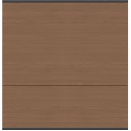 TraumGarten schutting WPC XL Mandel, lijst Antraciet zichtscherm steekzaun lamellenomheining 178x184 cm hekwerk met 6 XL-houtcomposiet-profielen & aluminium-latten – glad, inkortbaar, UV-bestendig & onderhoudsarm