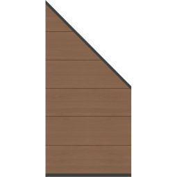 TraumGarten schutting SYSTEM WPC XL aansluiting Amandel privacyscherm steekzaun lamellenomheining 91x184/94 cm aansluiting met 6 XL-houtcomposiet-profielen & alu-lijsten – voor nette overgangen & wandaansluitingen