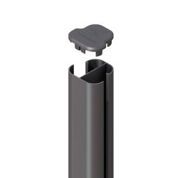 TraumGarten schutting SYSTEEM Hoek-steekpaal Basic erdverhinding Antraciet Aluminium hoekpaal voor inbeton, hoek van 90° tot 180° instelbaar, 150/240/298 cm, uiterst stabiel en onderhoudsvriendelijk, inclusief paalkapje en eindprofiel