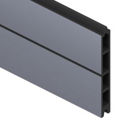 TraumGarten schutting Enkelprofiel SYSTEM WPC CLASSIC Antraciet Zichtscherm Steekzaun Lamellenomheining Onderhoudsarm WPC-holle-kamerprofiel met twee designzijden voor variabele hek- of schermoplossingen, 178x15x2cm (LxBxH), individueel in te korten