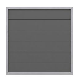 TraumGarten schutting DESIGN WPC ALU Anthraciet/Zilver zichtscherm lamellenomheining Zichtschermelement houtcomposiet/aluminium, 20 mm profielen, frame 66x40 mm – onderhoudsvriendelijk, massief & weerbestendig