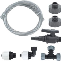 Wellker IBC tankverbindingsset Quick met slang DN25 Verbinding van twee IBC regenwatertanks met S60x6 (DN50) IG