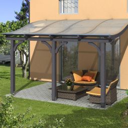 Skan Holz terrasoverkapping Venezia terrasdak verschillende afmetingen en kleuren, gelimde triplex (fijnspar), wandmontage