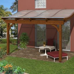 Skan Holz terrasoverkapping Verona terrasdak verschillende maten en kleuren, gelimde plank (fijnspar), wandmontage