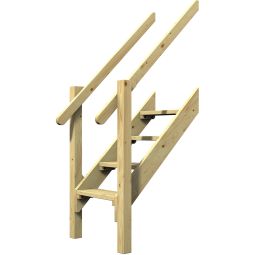 WINNETOO Trap met leuning voor speeltoren voor podiumhoogte 150 cm, traptredebreedte 61 cm, traptrédedikte 40 mm