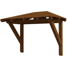 Skan Holz afdak Wismar dak Nussbaum Walmdak van Noord-Europese spar, 258x126 cm, doorlopend verlijmd en gaffelverzing constructiefmassief hout
