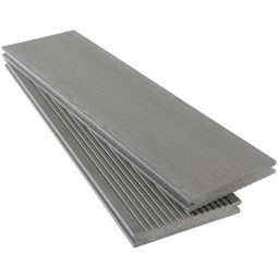 Wellker WPC-terrasplank SOLIDE 2.0 massieve plank lichtgrijs 140x19 mm Robuuste massieve plank van houtcomposiet in moderne lichtgrijze look, diverse lengtes