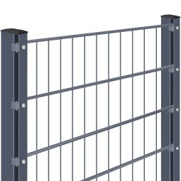Dubbelstaafmat hekwerk - complete set voor inbetonneren - antraciet Stel uw hekwerk samen met onze configurator - inclusief alle hekwerkpalen en bevestigingsmateriaal