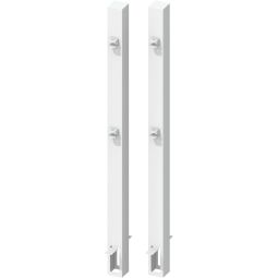 TraumGarten tuinpoort paalset voor dubbele poort CARA wit 2-delig stel om in beton in te storten, inclusief aangelaste poortophanging, voor poorthoogte 70 cm