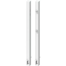 TraumGarten Tuinpoort-paalpaal-set voor enkele tuinpoort CLEO wit, om in beton in te storten 2-delige set, incl. aangelaste poortkruk, voor poorhoogte 85 cm