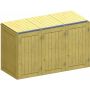 Binto afvalcontainerkast voor 3 containers, naaldhoutafvalcontainerbekleding