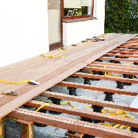 Onderconstructie van het terras